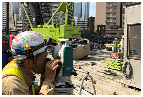 建築測量（墨出し）のイメージ